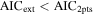 ${\mathrm{AIC}}_{\mathrm{ext}}\lt {\mathrm{AIC}}_{2\mathrm{pts}}$