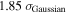 $1.85\,{\sigma }_{\mathrm{Gaussian}}$