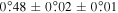 $0\buildrel{\circ}\over{.} 48\pm 0\buildrel{\circ}\over{.} 02\pm 0\buildrel{\circ}\over{.} 01$
