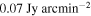 $0.07\,\mathrm{Jy}\,{\mathrm{arcmin}}^{-2}$