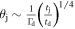 ${\theta }_{{\rm{j}}}\sim \tfrac{1}{{{\rm{\Gamma }}}_{{\rm{d}}}}{\left(\tfrac{{t}_{{\rm{j}}}}{{t}_{{\rm{d}}}}\right)}^{1/4}$
