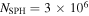 ${N}_{\mathrm{SPH}}=3\times {10}^{6}$