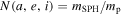 $N(a,e,i)={m}_{\mathrm{SPH}}/{m}_{{\rm{p}}}$