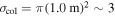 ${\sigma }_{\mathrm{col}}=\pi {(1.0{\rm{m}})}^{2}\sim 3$