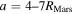 $a=4\mbox{--}7{R}_{\mathrm{Mars}}$
