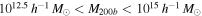 ${10}^{12.5}\,{h}^{-1}\,{M}_{\odot }\lt {M}_{200b}\lt {10}^{15}\,{h}^{-1}\,{M}_{\odot }$