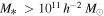 ${M}_{* }\,\gt {10}^{11}\,{h}^{-2}\,{M}_{\odot }$