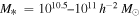 ${M}_{* }\,={10}^{10.5}\mbox{--}{10}^{11}\,{h}^{-2}\,{M}_{\odot }$