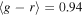 $\langle g-r\rangle =0.94$