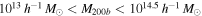 ${10}^{13}\,{h}^{-1}\,{M}_{\odot }\lt {M}_{200b}\lt {10}^{14.5}\,{h}^{-1}\,{M}_{\odot }$