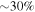 $\sim 30 \% $