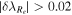 $| \delta {\lambda }_{{R}_{e}}| \gt 0.02$