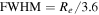 $\mathrm{FWHM}={R}_{e}/3.6$