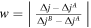 $w=\left|\tfrac{{\rm{\Delta }}j-{\rm{\Delta }}{j}^{A}}{{\rm{\Delta }}{j}^{B}-{\rm{\Delta }}{j}^{A}}\right|$