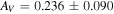 ${A}_{V}=0.236\pm 0.090$