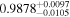 ${0.9878}_{-0.0105}^{+0.0097}$