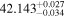${42.143}_{-0.034}^{+0.027}$