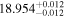 ${18.954}_{-0.012}^{+0.012}$