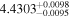 ${4.4303}_{-0.0095}^{+0.0098}$