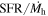 $\mathrm{SFR}/\dot{{M}_{{\rm{h}}}}$