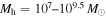 ${M}_{{\rm{h}}}={10}^{7}\mbox{--}{10}^{9.5}\,{M}_{\odot }$