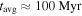 ${t}_{\mathrm{avg}}\approx 100\,\mathrm{Myr}$