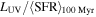 ${L}_{\mathrm{UV}}/\langle \mathrm{SFR}{\rangle }_{100\mathrm{Myr}}$