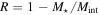 $R=1-{M}_{\star }/{M}_{\mathrm{int}}$