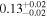 ${0.13}_{-0.02}^{+0.02}$