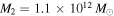 ${M}_{2}=1.1\times {10}^{12}\,{M}_{\odot }$