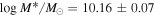 $\mathrm{log}\,{M}^{* }/{M}_{\odot }=10.16\pm 0.07$