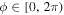 $\phi \in [0,2\pi )$