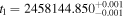 ${t}_{{\rm{1}}}={2458144.850}_{-0.001}^{+0.001}$