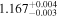 ${1.167}_{-0.003}^{+0.004}$