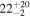 ${22}_{-2}^{+20}$