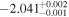 $-{2.041}_{-0.001}^{+0.002}$
