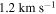 $1.2\,\mathrm{km}\,{{\rm{s}}}^{-1}$