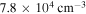 $7.8\times {10}^{4}\,{\mathrm{cm}}^{-3}$