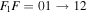 ${F}_{1}F=01\to 12$