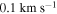 $0.1\,\mathrm{km}\,{{\rm{s}}}^{-1}$