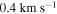 $0.4\,\mathrm{km}\,{{\rm{s}}}^{-1}$