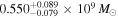 ${0.550}_{-0.079}^{+0.089}\times {10}^{9}\,{M}_{\odot }$