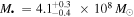 ${M}_{\bullet }\,={4.1}_{-0.4}^{+0.3}\,\times {10}^{8}\,{M}_{\odot }$
