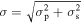 $\sigma =\sqrt{{\sigma }_{{\rm{p}}}^{2}+{\sigma }_{{\rm{s}}}^{2}}$