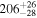 ${206}_{-28}^{+26}$
