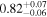 ${0.82}_{-0.06}^{+0.07}$