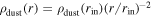 ${\rho }_{\mathrm{dust}}(r)={\rho }_{\mathrm{dust}}({r}_{\mathrm{in}}){\left(r/{r}_{\mathrm{in}}\right)}^{-2}$