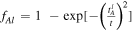 ${f}_{{Al}}=1\,-\exp [-{\left(\tfrac{{t}_{A}^{l}}{t}\right)}^{2}]$