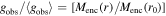 ${g}_{\mathrm{obs}}/\langle {g}_{\mathrm{obs}}\rangle =[{M}_{\mathrm{enc}}(r)/{M}_{\mathrm{enc}}({r}_{0})]$