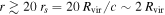$r\gtrsim 20\,{r}_{s}=20\,{R}_{\mathrm{vir}}/c\sim 2\,{R}_{\mathrm{vir}}$